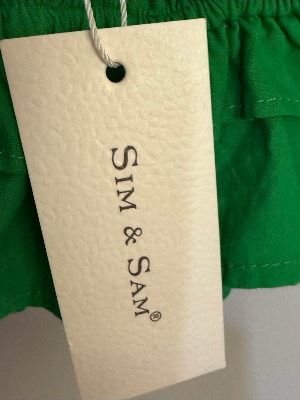 NWT Sim & Sam Kelly Green Ruffled Smocked Crop Top S Small - Picture 4 of 6